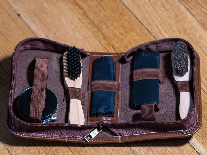 Kit D'entretien Pour Chaussures Et Bottes En Cuir - Chiffon De Cirage, Brosse, Pour Un Nettoyage Facile Et Efficace